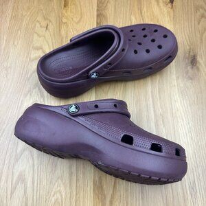 Crocs Classic Platform Clog Womens 10 Purple Brown